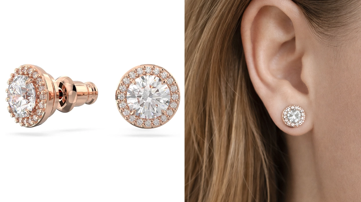 Pendientes de botón Swarovski Una Angelic Collection