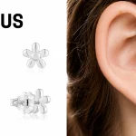 Pendientes de plata TOUS de plata Primera Ley con motivo Flor