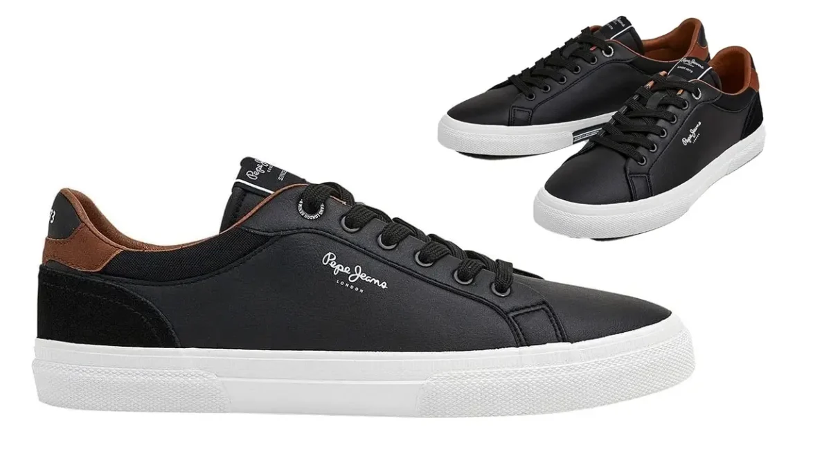 Elegantísimas y van con todo: Llévate estas zapatillas Pepe Jeans Kenton en color negro con un descuentazo (-55%)