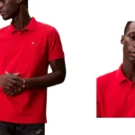 Polo de piqué Calvin Klein SS Monogram rojo