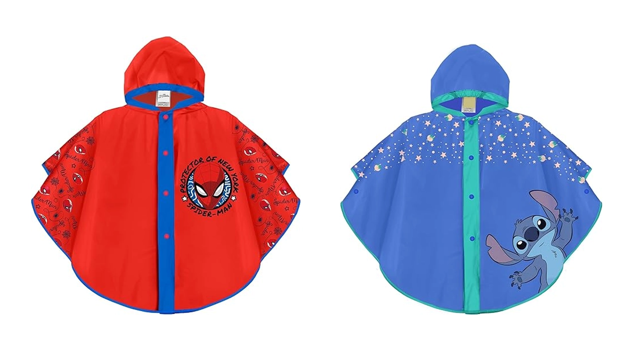 Ponchos impermeables Perletti Spiderman y Stitch