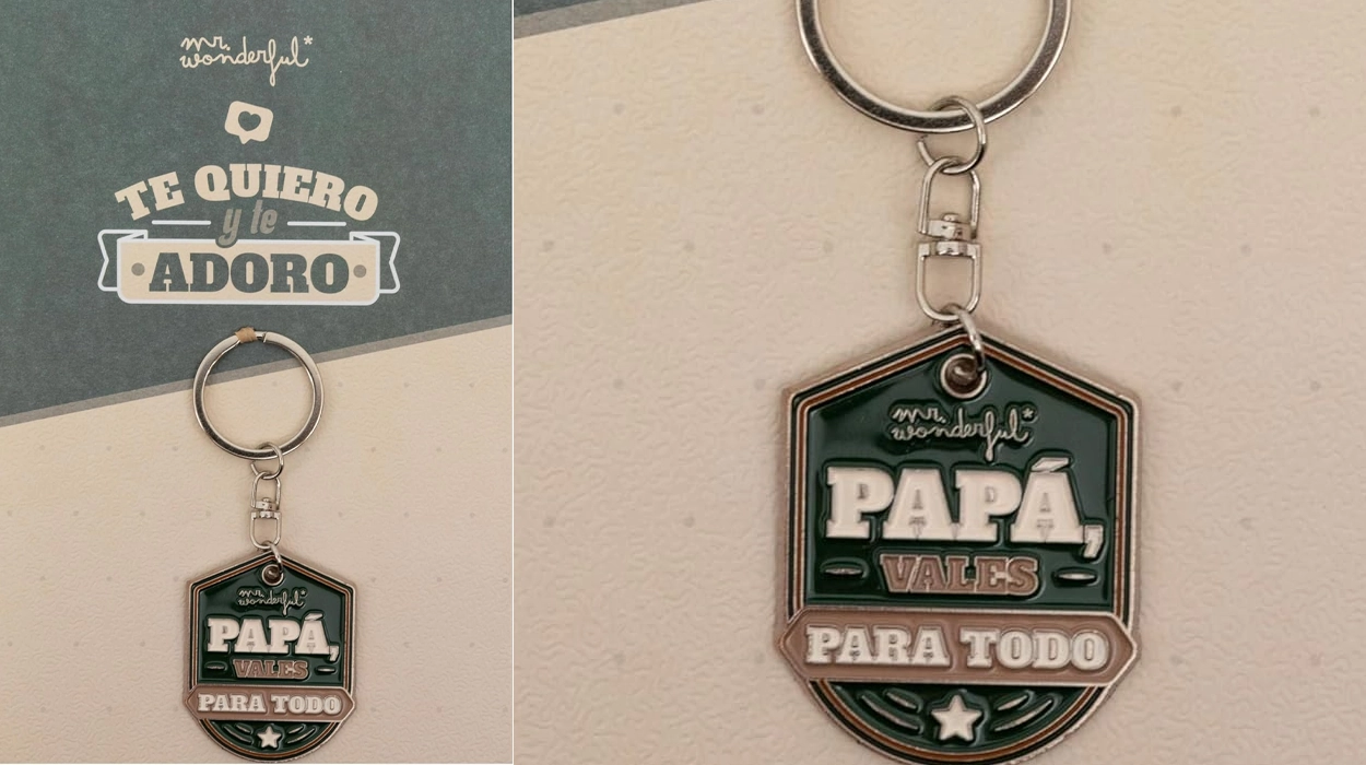 Postal con llavero Mr. wonderful Papá, vales para todo