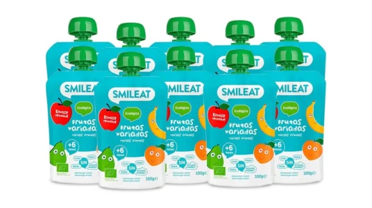 Pouch de frutas ecológicas Smileat sin azúcar añadido