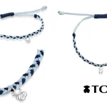 Pulsera TOUS de nylon trenzado con charm Oso en plata de primera Ley