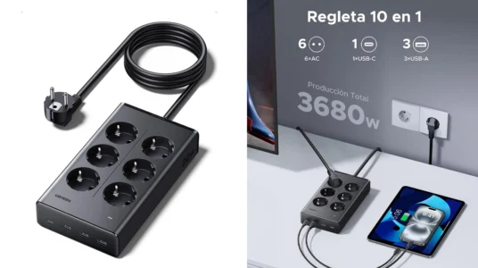 Regleta 10 en 1 Ugreen con USB-C + 3 USB-A