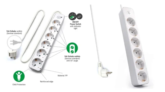 Regleta Schuko Enjoy It de 6 enchufes con interruptor