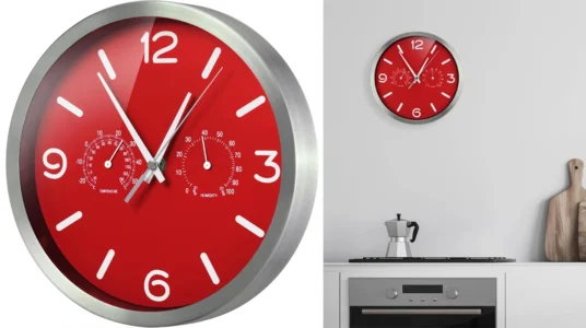 Reloj de pared Bresser rojo