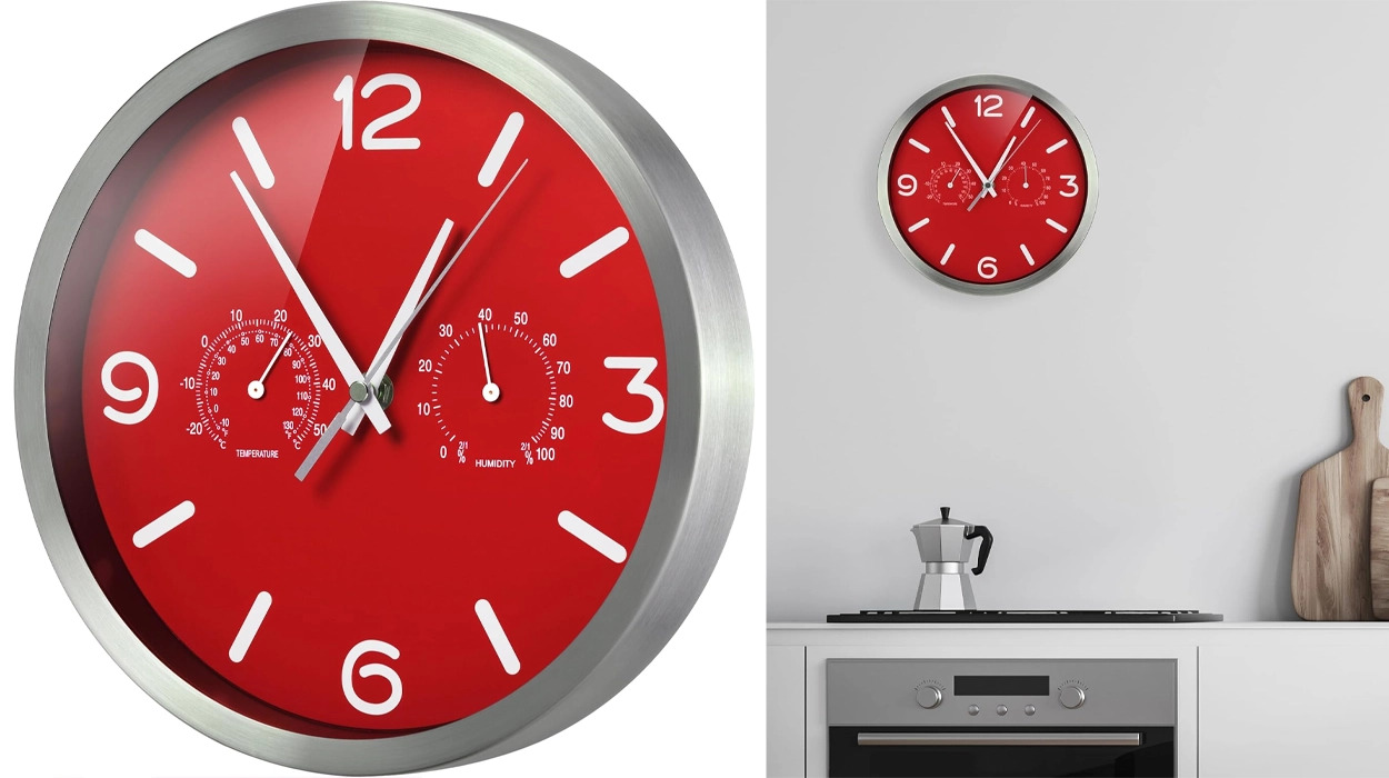Reloj de pared Bresser rojo