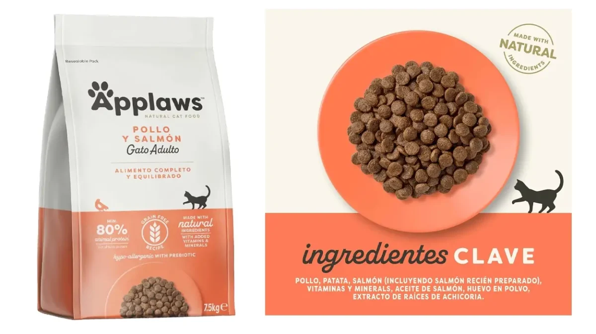 Saco de comida seca Applaws de pollo con salmón 7,5 kg para gatos