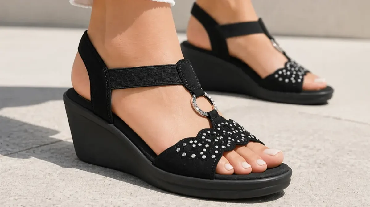 Sandalias de cuña Skechers Rumblers-Queen para mujer