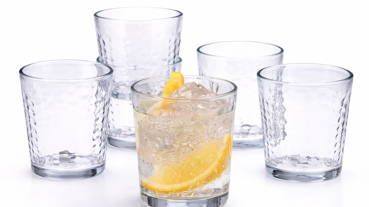 Set de 12 vasos de vidrio bajos QUID GALA