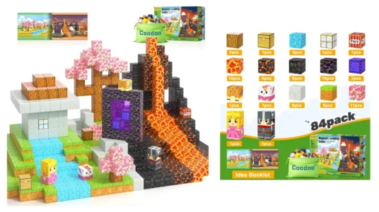 Set de 84 bloques magnéticos Build Mine Magnet World Magic Portal estilo Minecraft