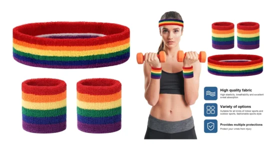 Set de muñequeras deportivas y cinta para el pelo Flintronic