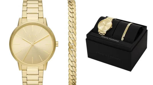 Set de regalo Armani Exchange con reloj y pulsera para hombre