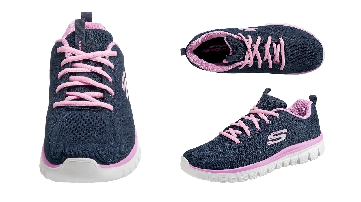 Skechers Graceful Get Connected azul rosa baratas
