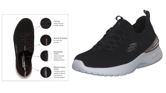 Skechers Skech-Air Dynamight Rich Glow negras para mujer