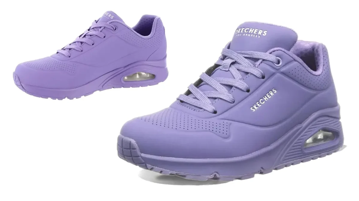 Descuentazo gordo en estas Skechers moradas con las que marcarás estilo mientras vas comodísima