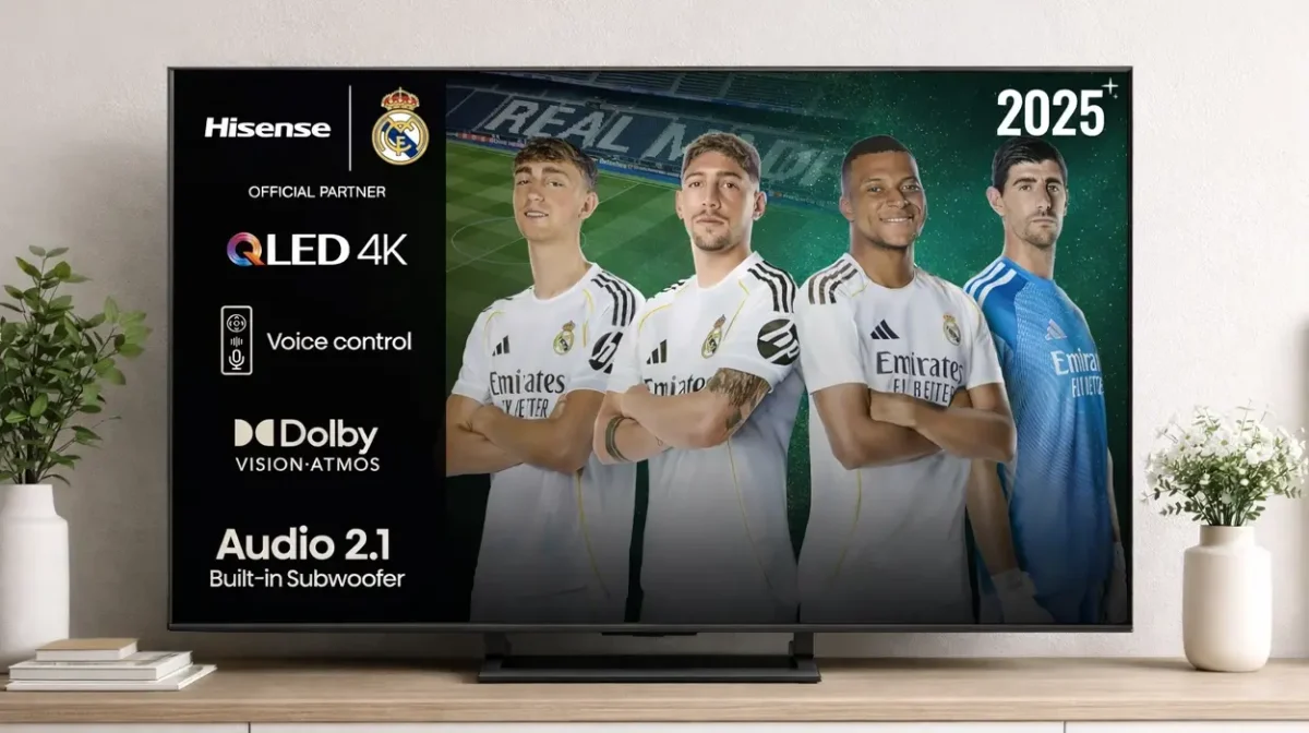 Cine en casa en 4K con esta Smart TV QLED Hisense de 55" con IA, modo juego y subwoofer integrado que hoy baja a sólo 347,65€ (-45%)