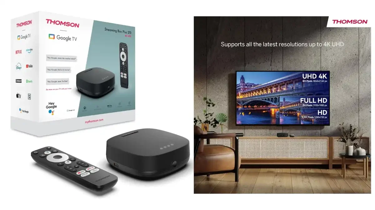 Streaming Box Plus 270 Thomson con Google TV