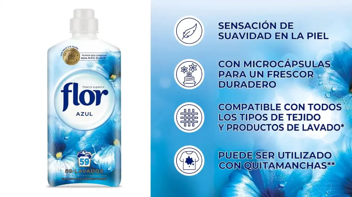 Suavizante Flor Azul de 59 lavados