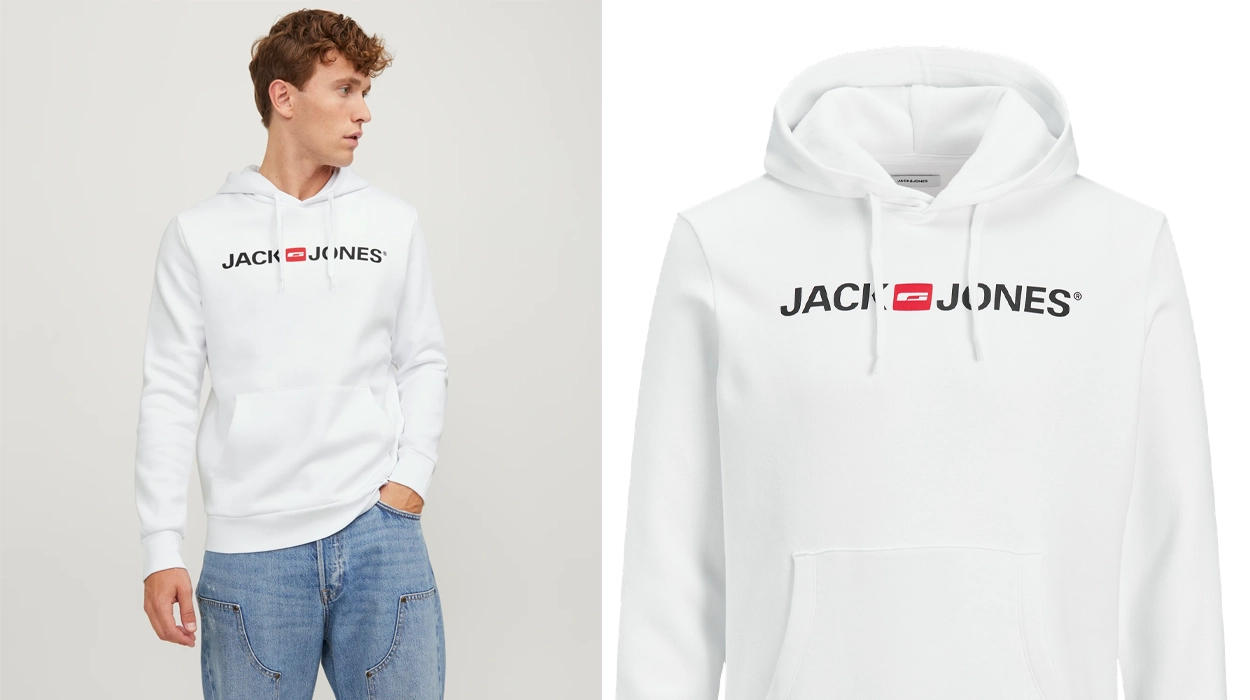Sudadera Jack & Jones Hoodie Logo en color blanco para hombre