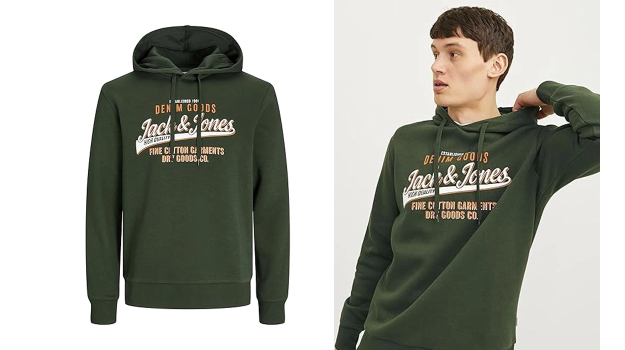 Sudadera Jack & Jones Hoodie Logo verde para hombre