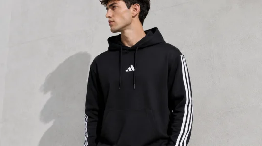 Sudadera con capucha Adidas Essentials Fleece 3 Bandas para hombre