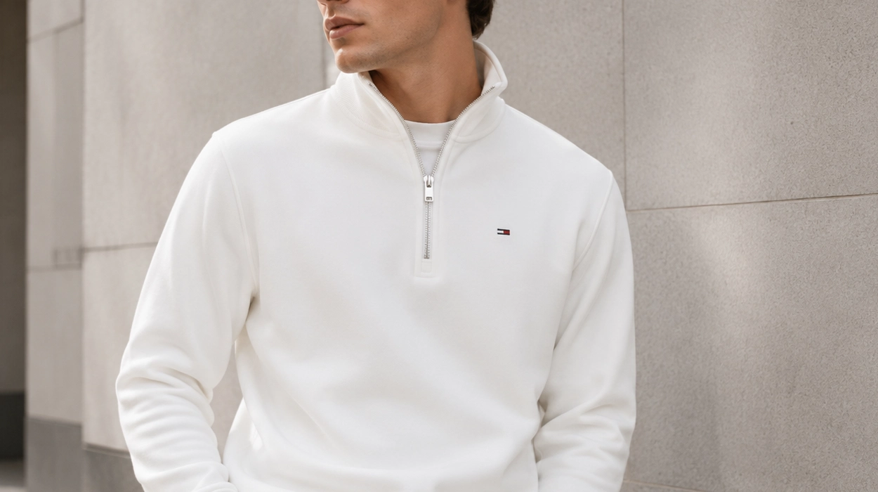 Sudadera de felpa Tommy Jeans TJM Reg Fleece con media cremallera para hombre