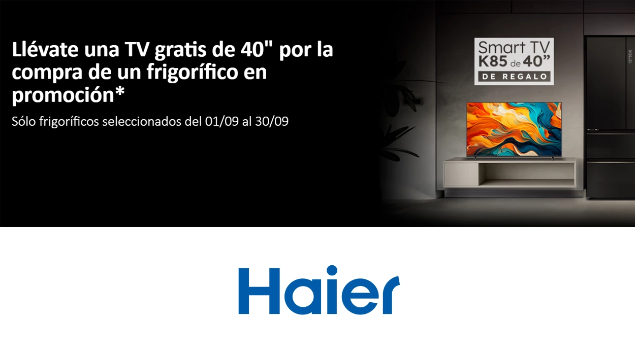 TV de 40 pulgadas GRATIS al comprar un frigorífico de esta selección Haier