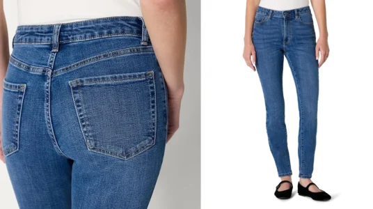 Vaqueros ajustados de tiro alto Amazon Essentials para mujer