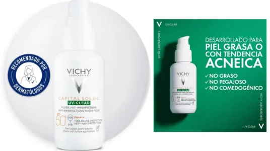Vichy CAPITAL SOLEIL UV CLEAR fluido fotoprotector diario SPF50+ barato