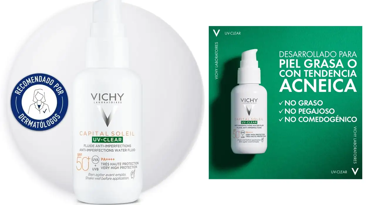 Vichy CAPITAL SOLEIL UV CLEAR fluido fotoprotector diario SPF50+ barato