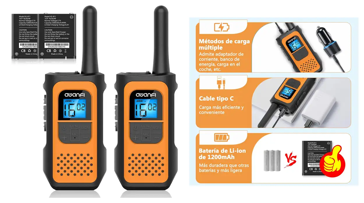 Walkie Talkie recargable Awanfi barato