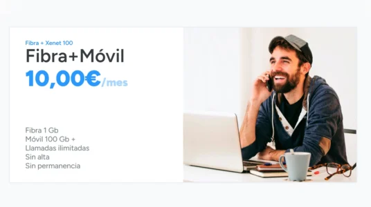 Xenet ofrece Fibra 1 Gb + Móvil 100 Gb