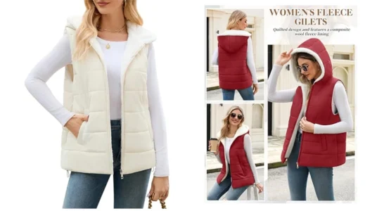 Yuson Girl Chaleco Mujer Acolchado forro polar