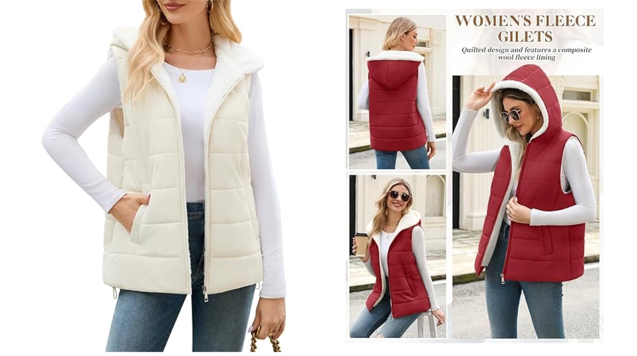 Yuson Girl Chaleco Mujer Acolchado forro polar