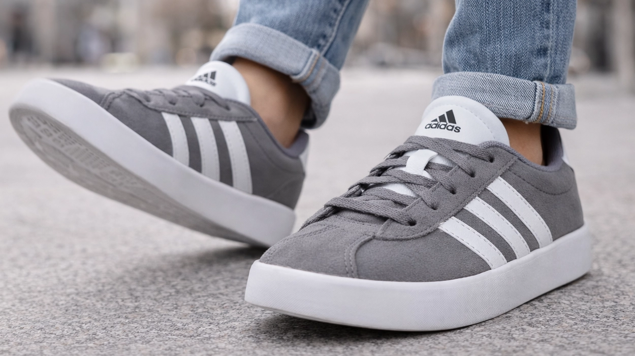 Zapatillas Adidas VL Court 3.0 Kids grises para niños