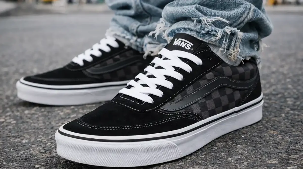 Zapatillas Vans Brooklyn LS con cuadros en negro y gris para hombre