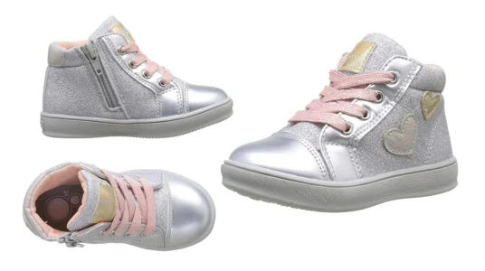 Zapatillas altas Chicco plateadas para niña