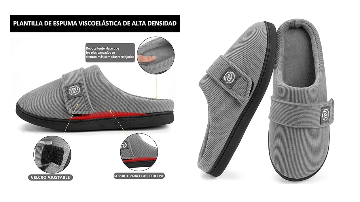 Zapatillas de casa con espuma viscoelástica para mujer