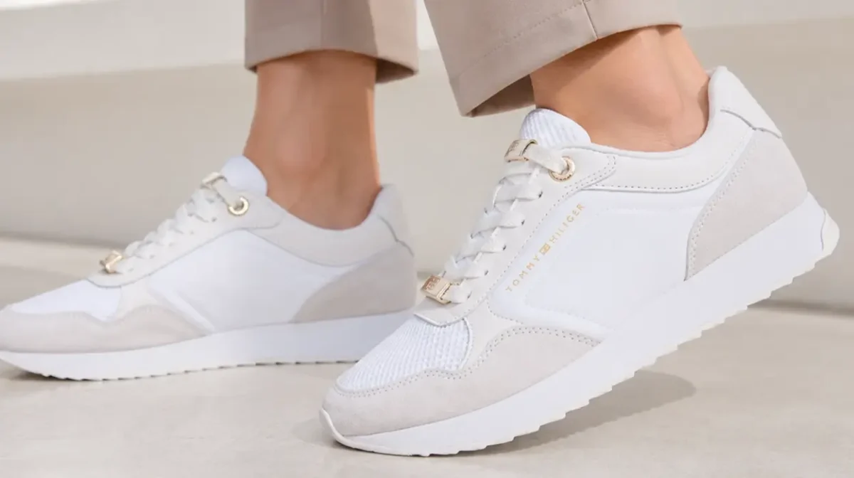 Zapatillas de piel Tommy Hilfiger Chic Eva Runner mesh para mujer