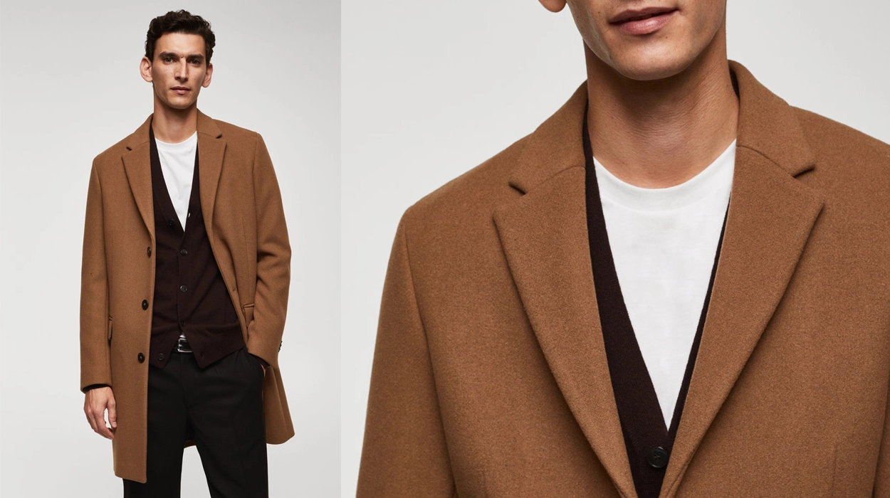 abrigo de lana Mango Outlet para hombre