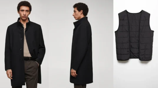 abrigo de lana con cuello chimenea Mango Outlet para hombre