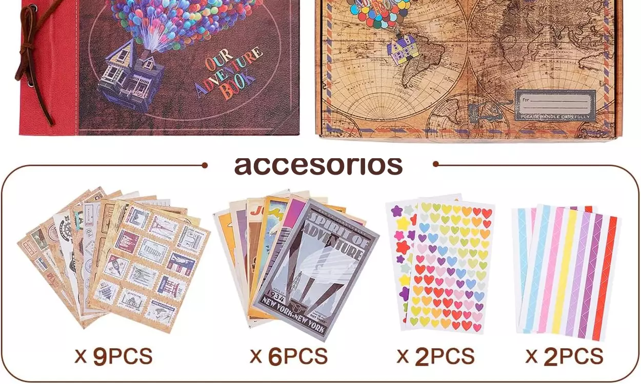 Álbum de fotos DIY 80 páginas + set papelería barato en Amazon