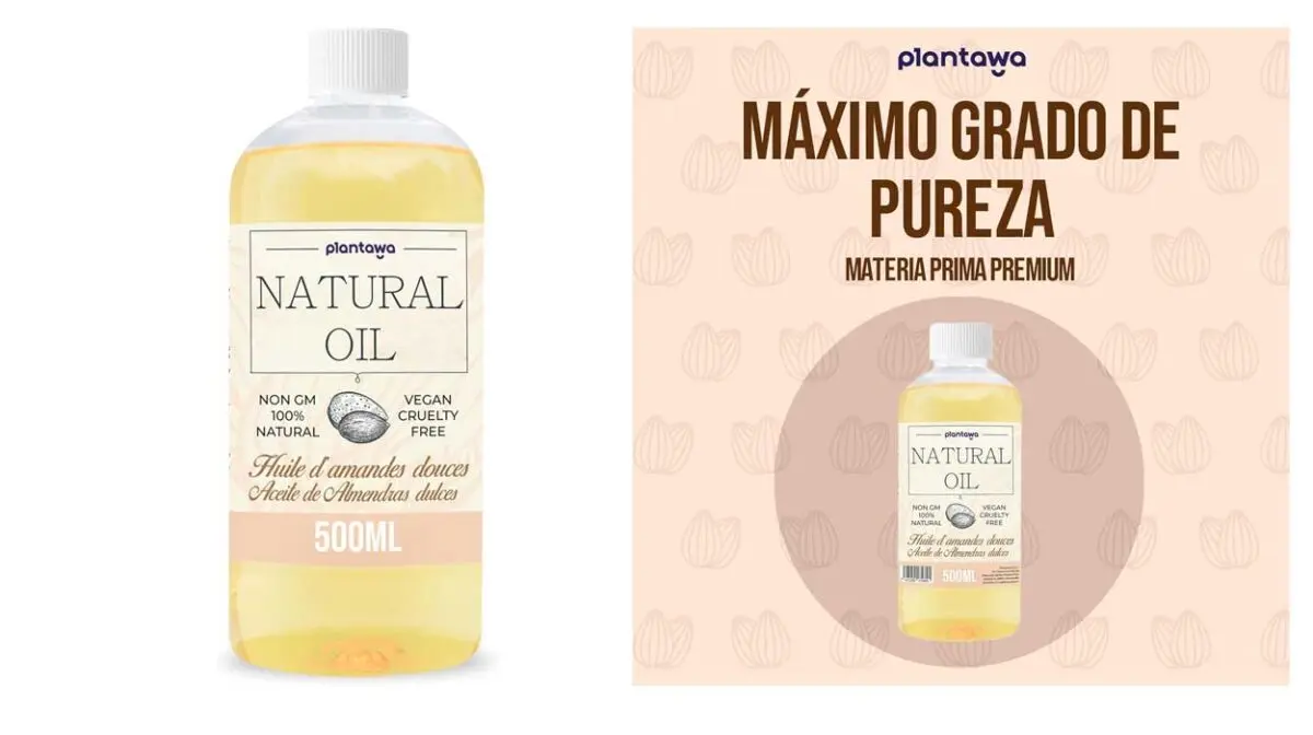 Aceite corporal de almendras dulces Plantawa de 500 ml
