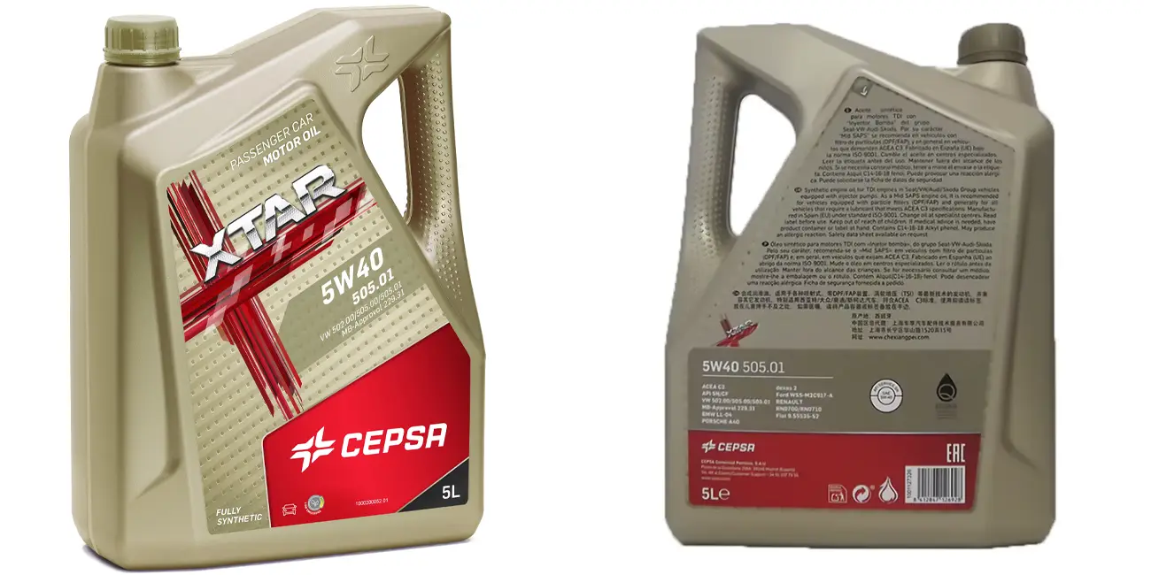Aceite de motor Cepsa Xtar 505.01 5W40