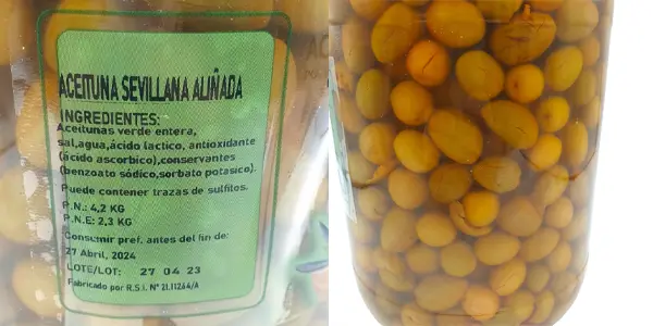 Aceitunas sevillanas aliñadas Llo-Paco de 3 kilos
