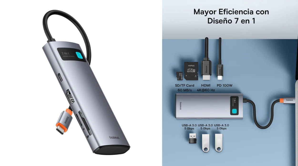 adaptador USB-C Baseus 7 en 1