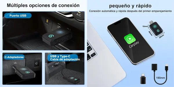 Adaptador CarPlay inalámbrico Letitwell