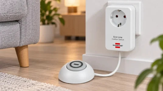 Adaptador de corriente Brennenstuhl Comfort Switch EL CSA 1 con interruptor de mano o pie iluminado